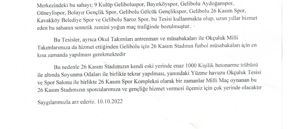 ‘26 Kasım Stadımızı İstiyoruz’