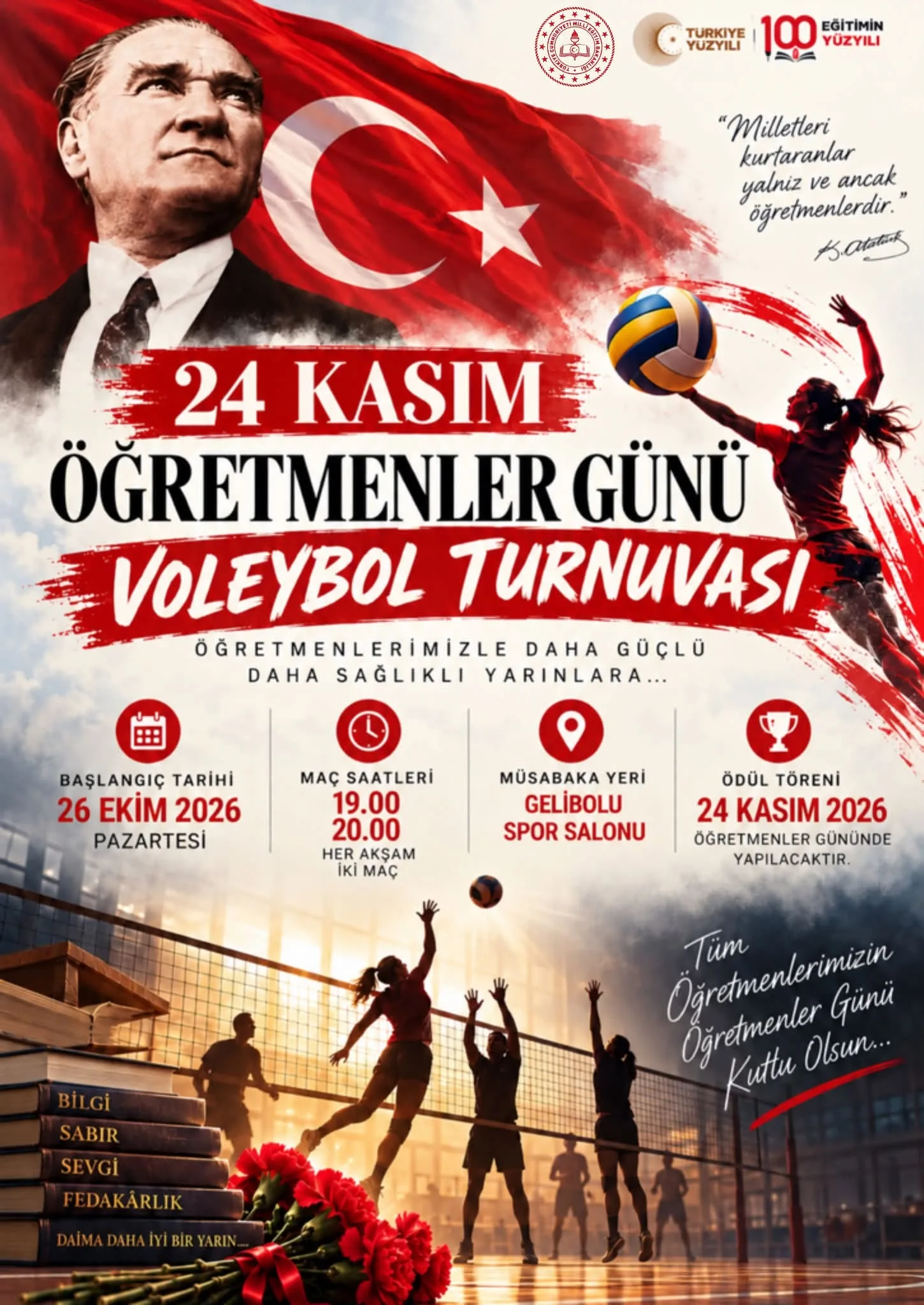 Öğretmenler Günü Voleybol Turnuvası Başlıyor