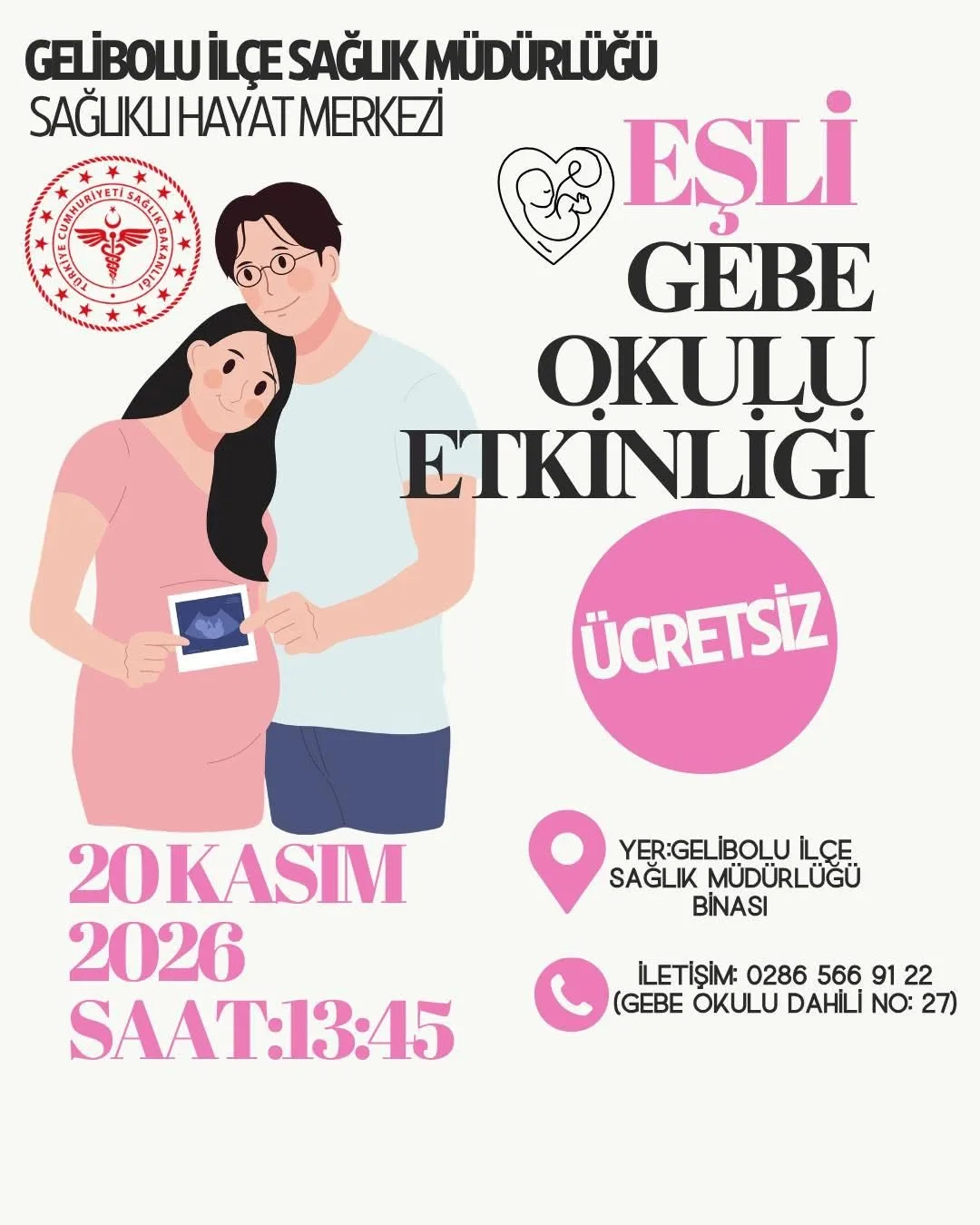 Eşli Gebe Okulu Etkinliği Düzenlenecek