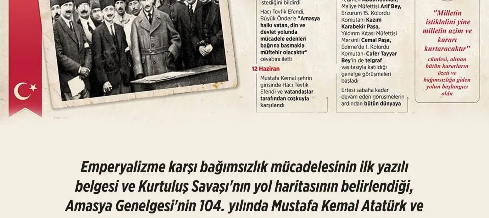 Başkan Özacar’dan Amasya Genelgesi’nin 104. Yılı Mesajı