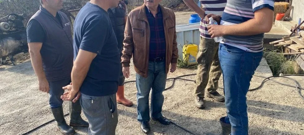 Başkan Özacar, Yangın Bölgesinde İncelemelerde Bulundu