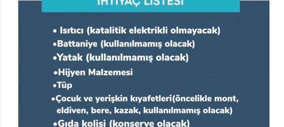 DEPREM BÖLGESİNE YAPILACAK YARDIMLAR