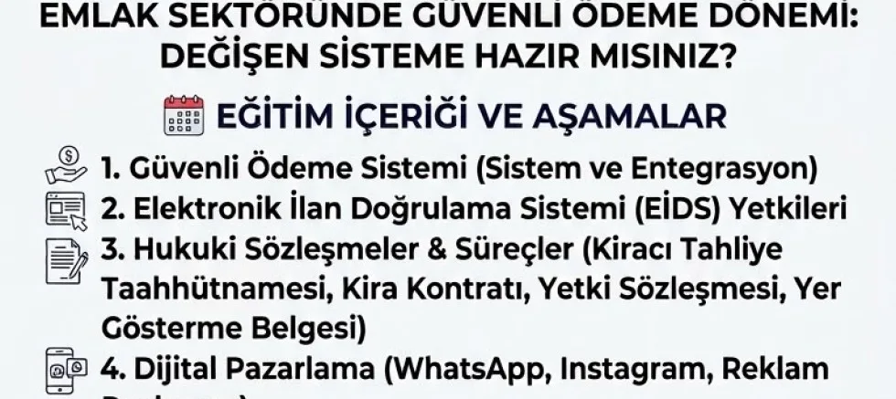 Emlak Danışmanlarına Yönelik Eğitim Semineri Düzenlenecek