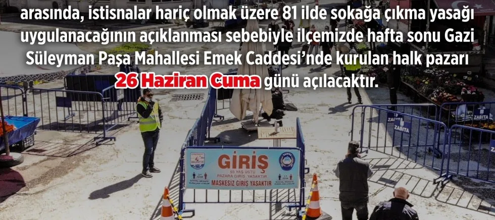 Halk Pazarı Bugün Kuruluyor