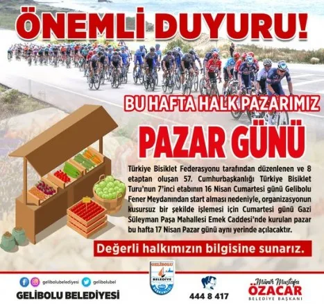 Halk Pazarı Pazar Günü Kurulacak
