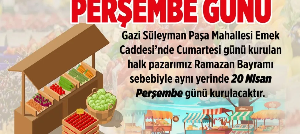 Halk Pazarı Perşembe Günü Kurulacak