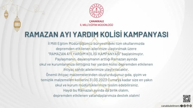 Milli Eğitim’den ‘Ramazan Ayı Yardım Kolisi’ Kampanyası