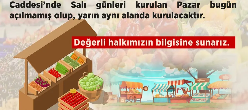 Salı Pazarı Yarın Kurulacak