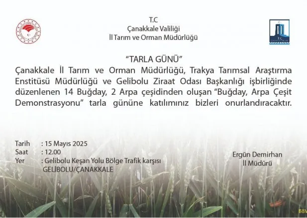 Tarla Günü Etkinliği Düzenlenecek